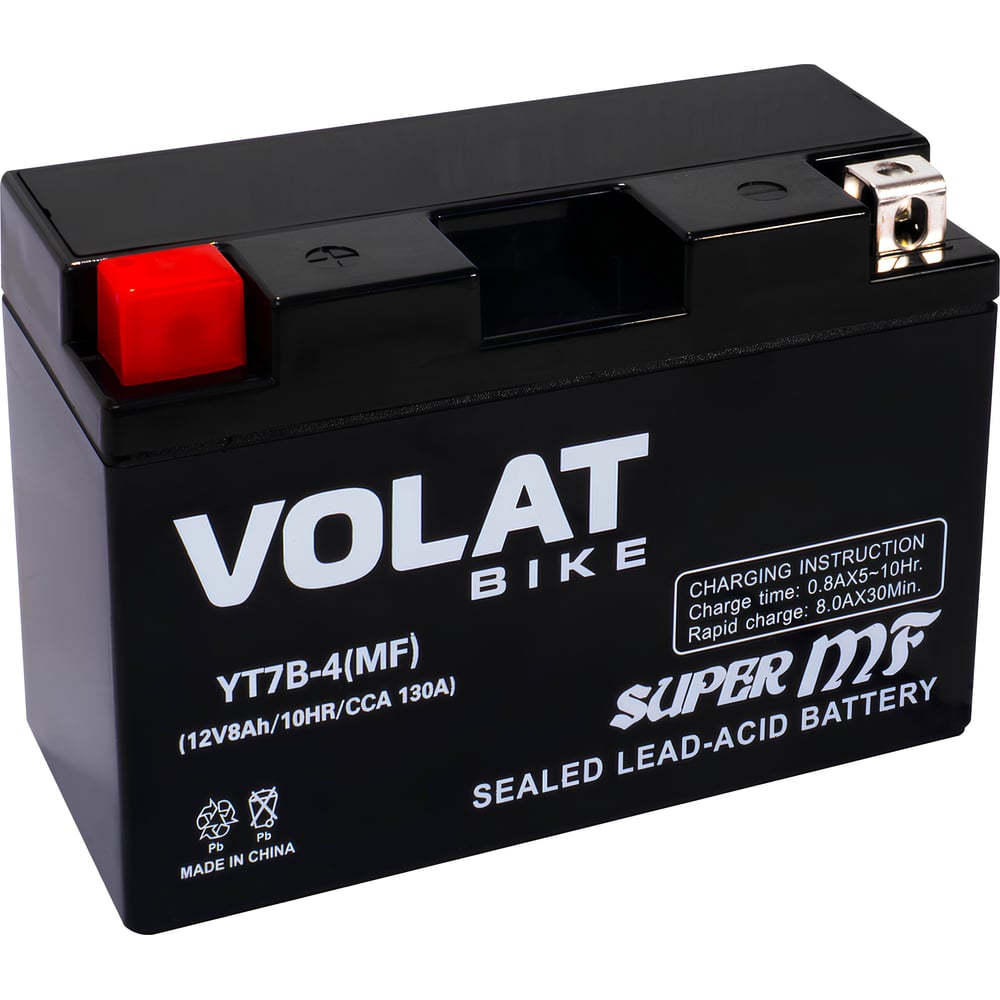 Изображение товара Аккумуляторная батарея VOLAT 8Ah YT7B-4(MF) L+ AGM свинцово-кислотная