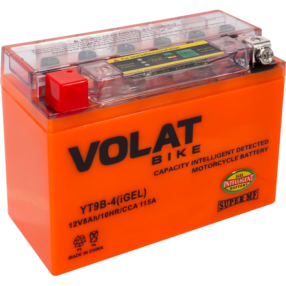 Изображение товара Аккумуляторная батарея VOLAT 8Ah YT9B-4(iGEL) L+