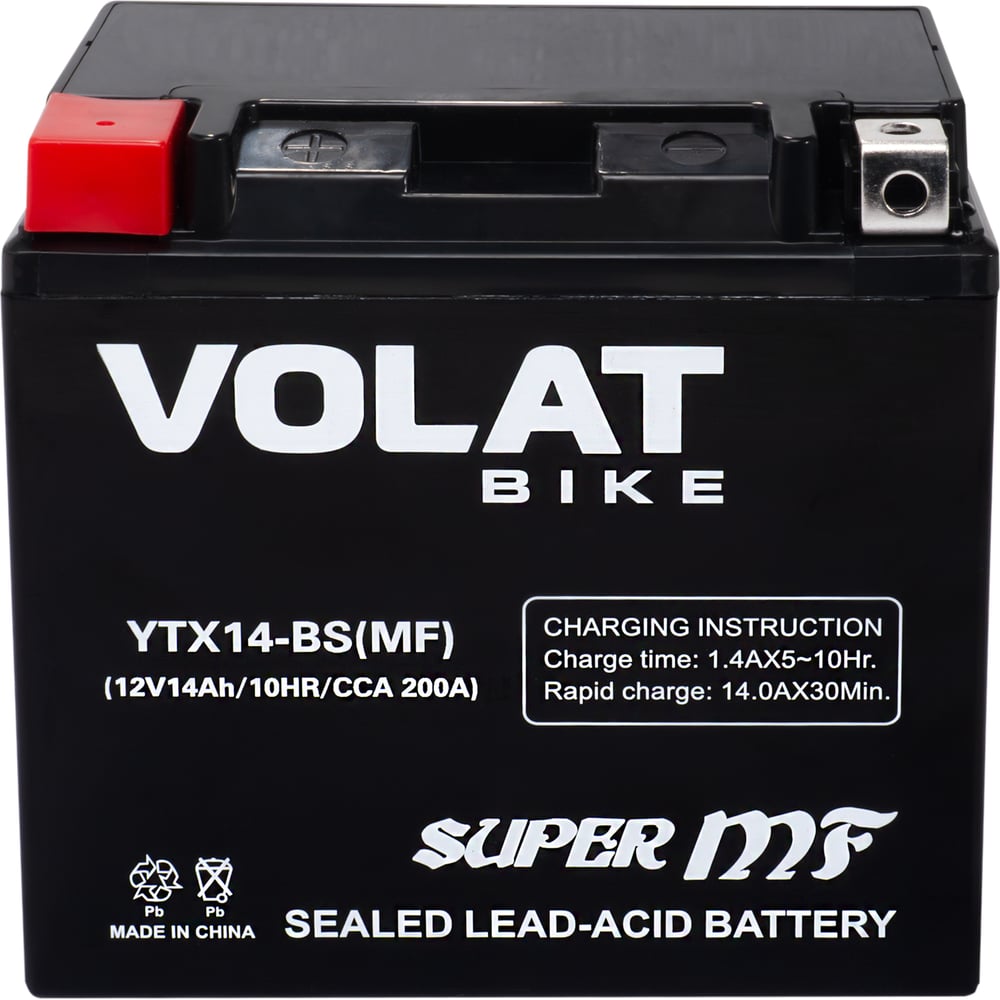 Изображение товара Аккумуляторная батарея VOLAT 14Ah YTX14-BS(MF)L+ YTX14-BS(MF)
