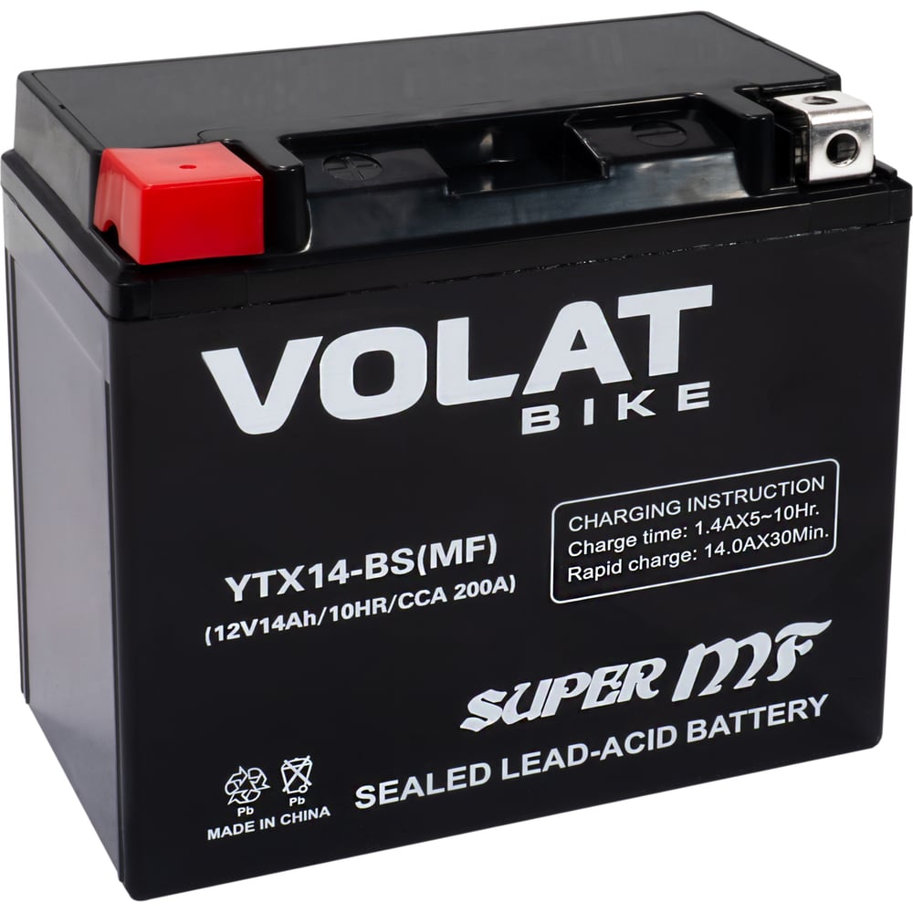 Изображение товара Аккумуляторная батарея VOLAT 14Ah YTX14-BS(MF)L+ YTX14-BS(MF)
