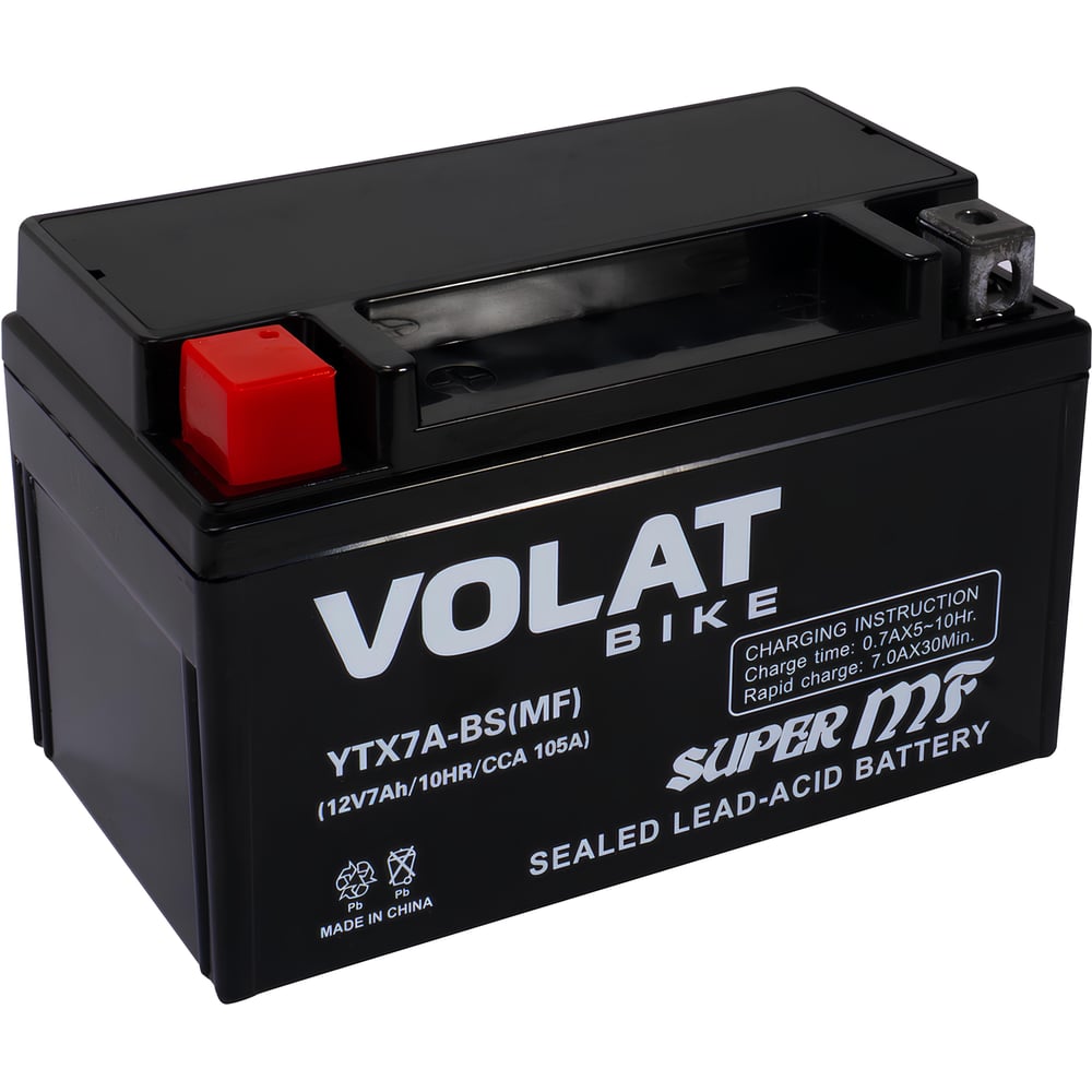 Изображение товара Аккумуляторная батарея VOLAT YTX7A-BS(MF) 7Ah AGM для мотоциклов квадроциклов