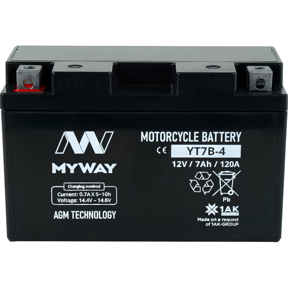 Изображение товара Аккумуляторная батарея MYWAY BIKE YT7B-4 для электрических велосипедов