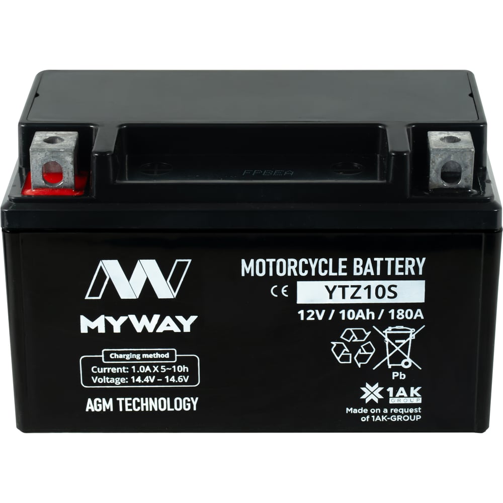 Изображение товара Аккумуляторная батарея MYWAY BIKE YTZ10S 10 А*ч AGM Китай