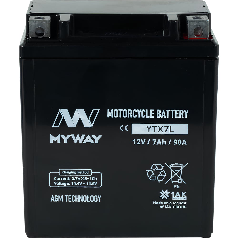Изображение товара Аккумуляторная батарея MYWAY BIKE YTX7L 7Ач