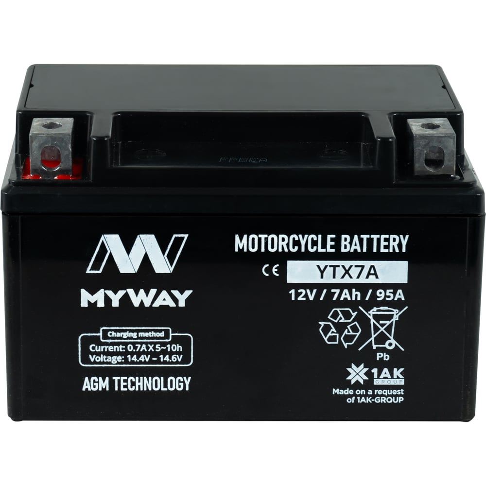 Изображение товара Аккумуляторная батарея MYWAY BIKE YTX7A для мотоциклов