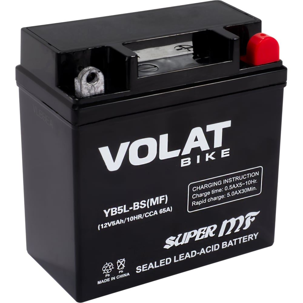 Изображение товара Аккумулятор VOLAT 5Ah YB5L-BS(MF) R+ для мототехники и автомобилей