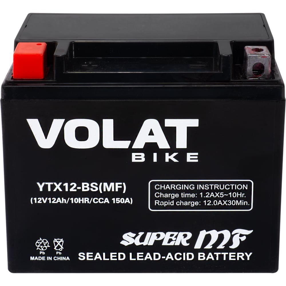 Изображение товара Аккумуляторная батарея VOLAT 12Ah YTX12-BS(MF) для мотоциклов