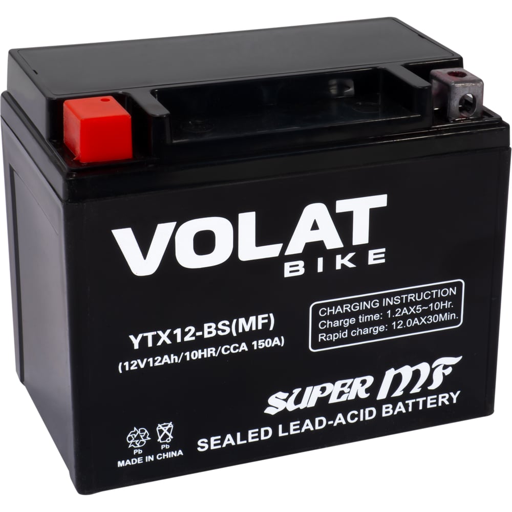 Изображение товара Аккумуляторная батарея VOLAT 12Ah YTX12-BS(MF) для мотоциклов