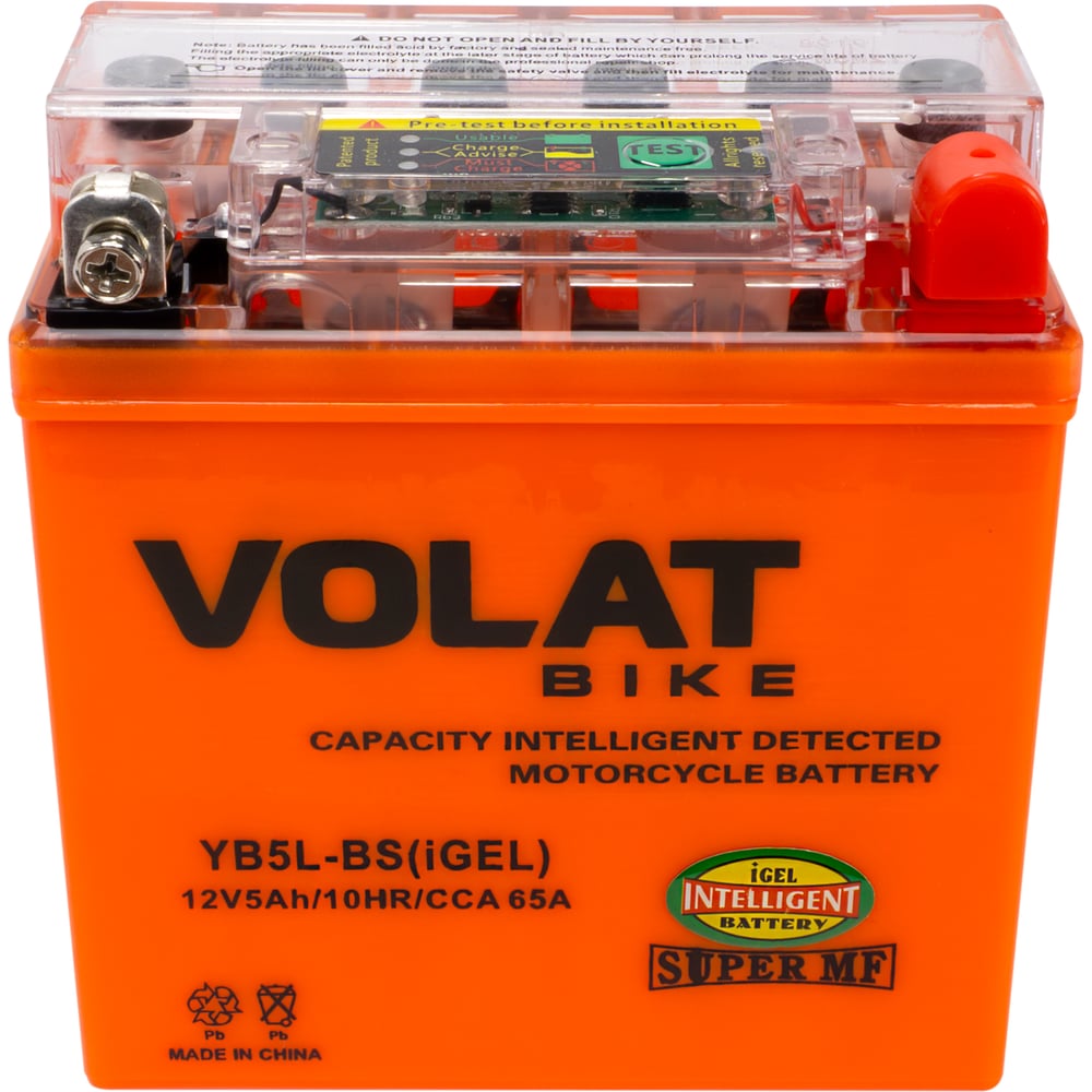 Изображение товара Аккумуляторная батарея VOLAT 5Ah YB5L-BS (iGEL) обратной полярности