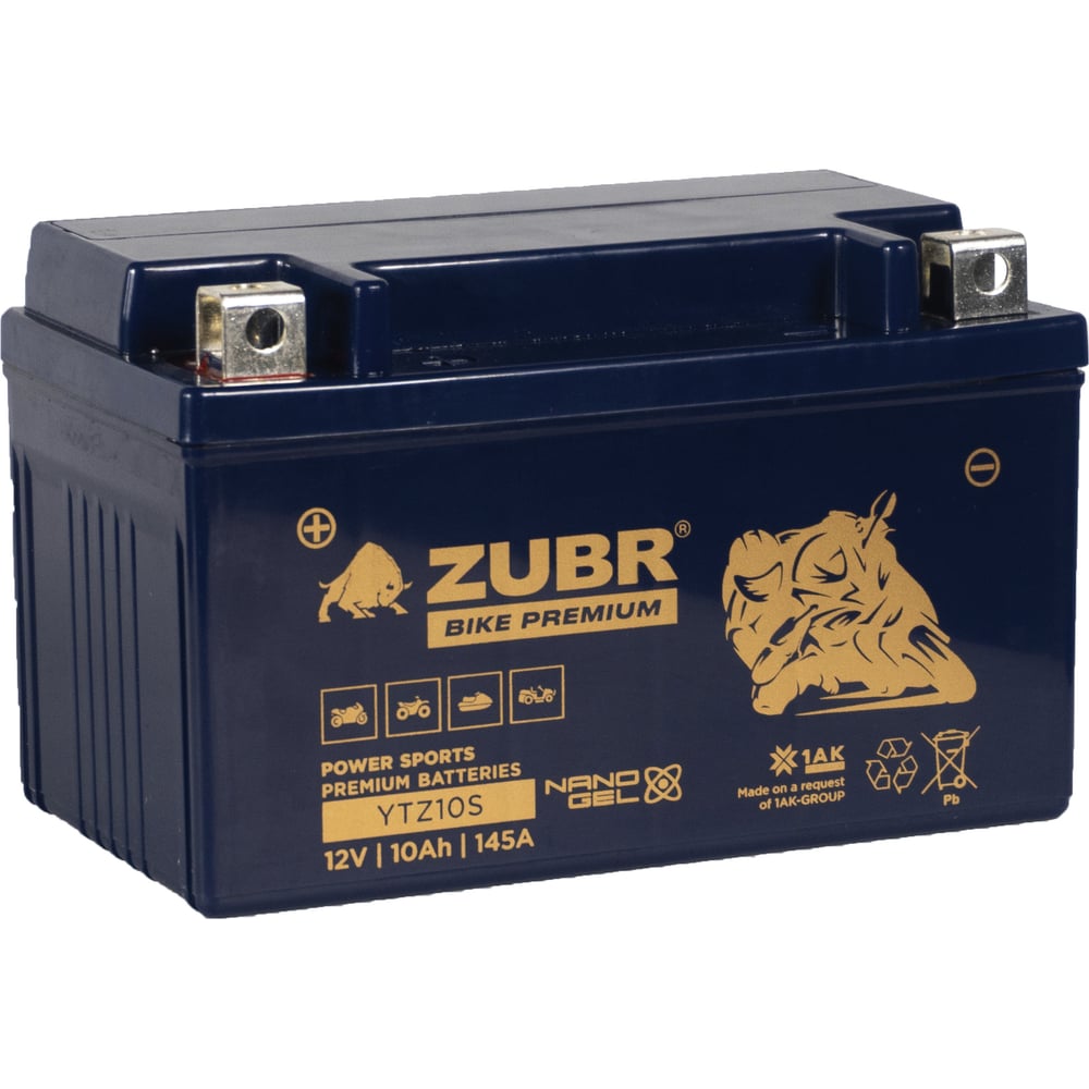 Изображение товара Аккумуляторная батарея ZUBR YTZ10S 12V 10 Ah для мотоциклов