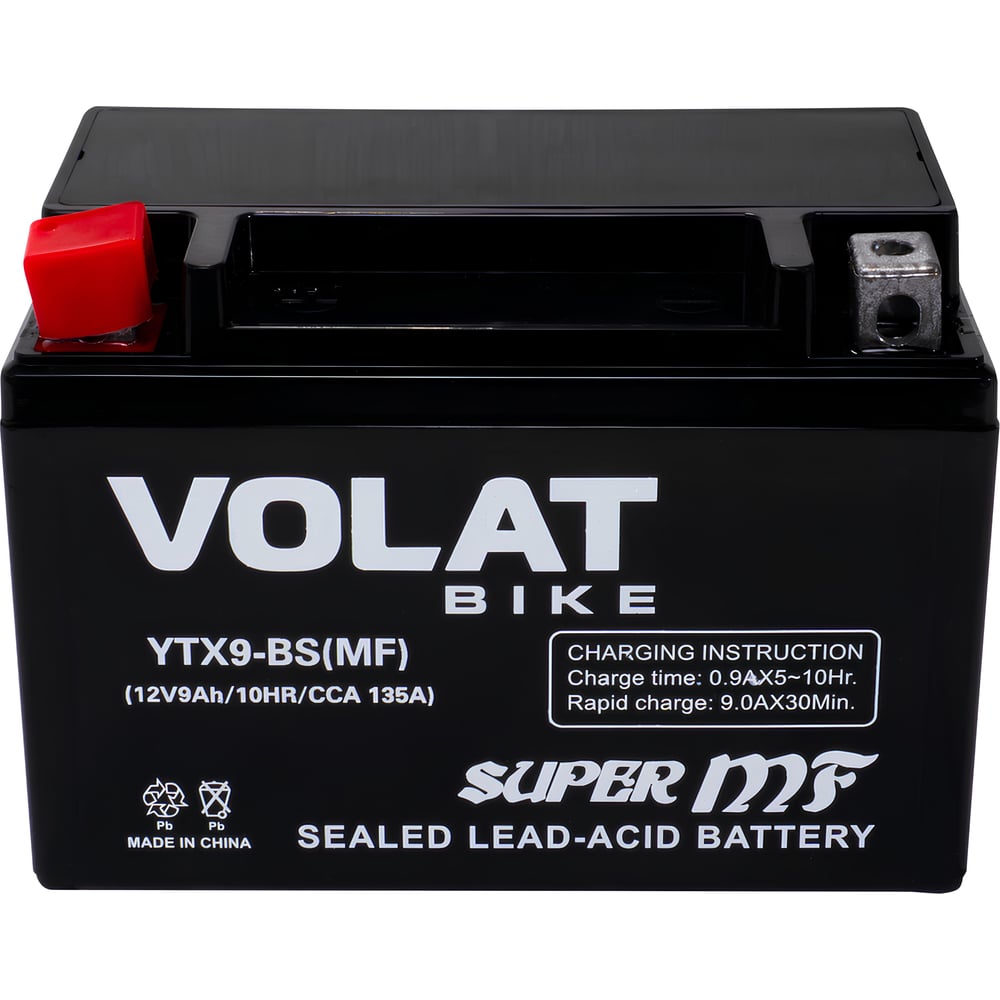 Изображение товара Аккумуляторная батарея VOLAT 9Ah YTX9-BS(MF) Л+ свинцово-кислотная AGM