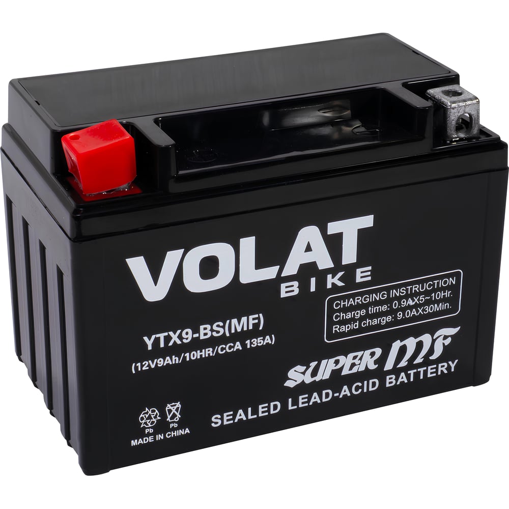 Изображение товара Аккумуляторная батарея VOLAT 9Ah YTX9-BS(MF) Л+ свинцово-кислотная AGM