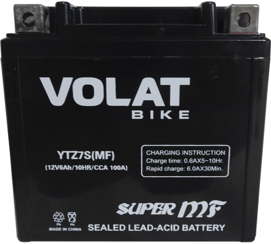 Изображение товара Мотоаккумулятор 12V 6Ah YTZ7S(MF) R+ для мотоцикла, мопеда и скутера, гидроцикла, квадроцикла, снегохода 113x70x106 Volat YTZ7S(MF)