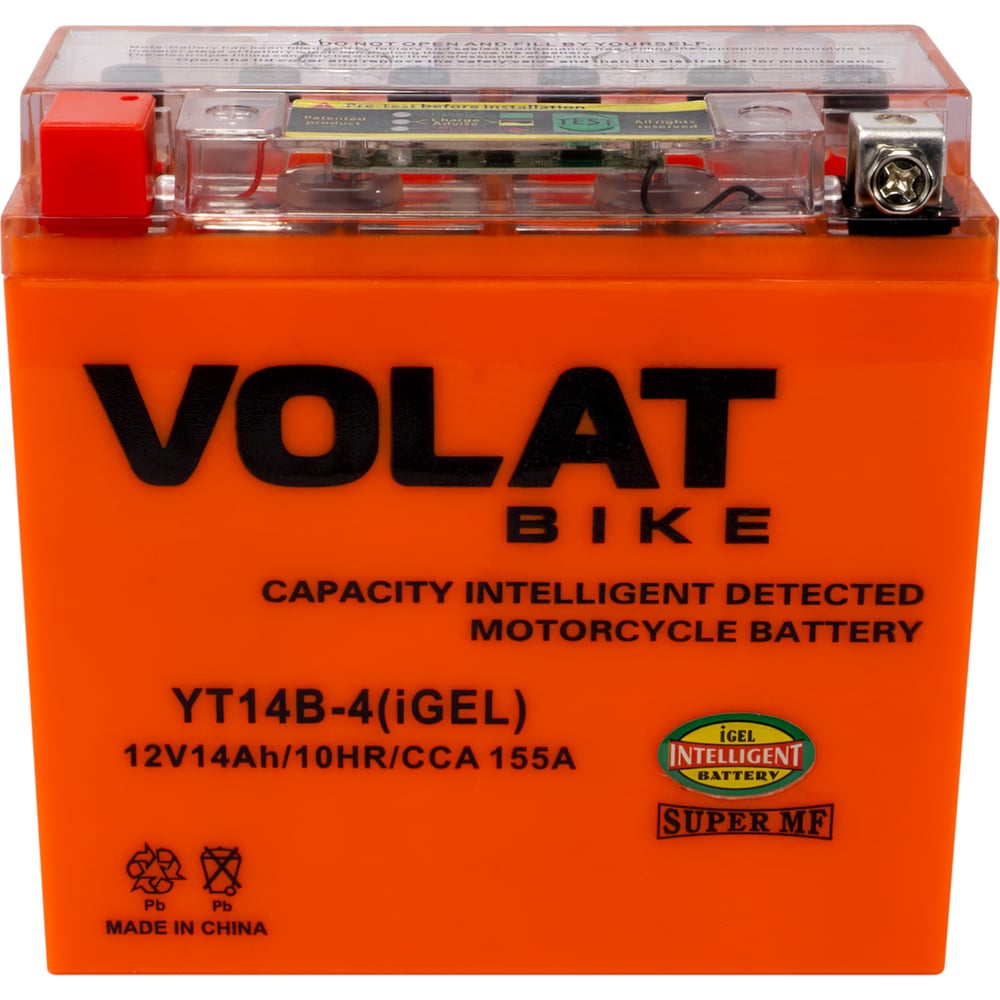 Изображение товара Аккумулятор VOLAT 14Ah YT14B-4(iGEL) L+ свинцово-кислотный гель-аккумулятор для техники
