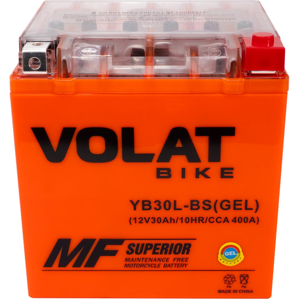 Изображение товара Аккумуляторная батарея VOLAT YB30L-BS 30 А*ч GEL для транспорта и техники