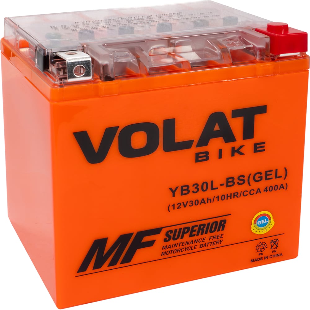Изображение товара Аккумуляторная батарея VOLAT YB30L-BS 30 А*ч GEL для транспорта и техники