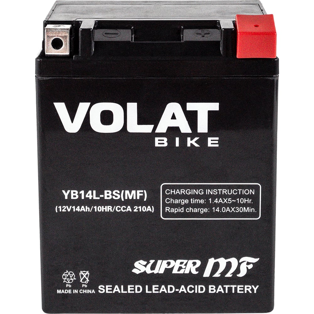 Изображение товара Аккумуляторная батарея VOLAT YB14L-BS 14Ah обратная полярность