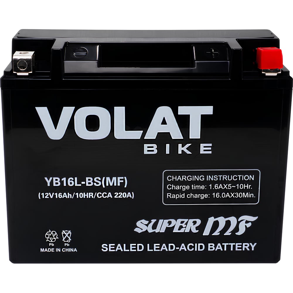 Изображение товара Аккумуляторная батарея VOLAT 16Ah YB16L-BS(MF) R+ AGM свинцово-кислотная