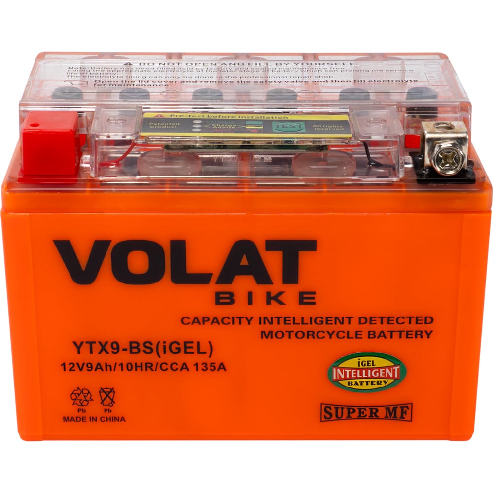 Изображение товара Аккумуляторная батарея VOLAT YTX9-BS(iGEL) 9Ah GEL для мотоциклов и скутеров
