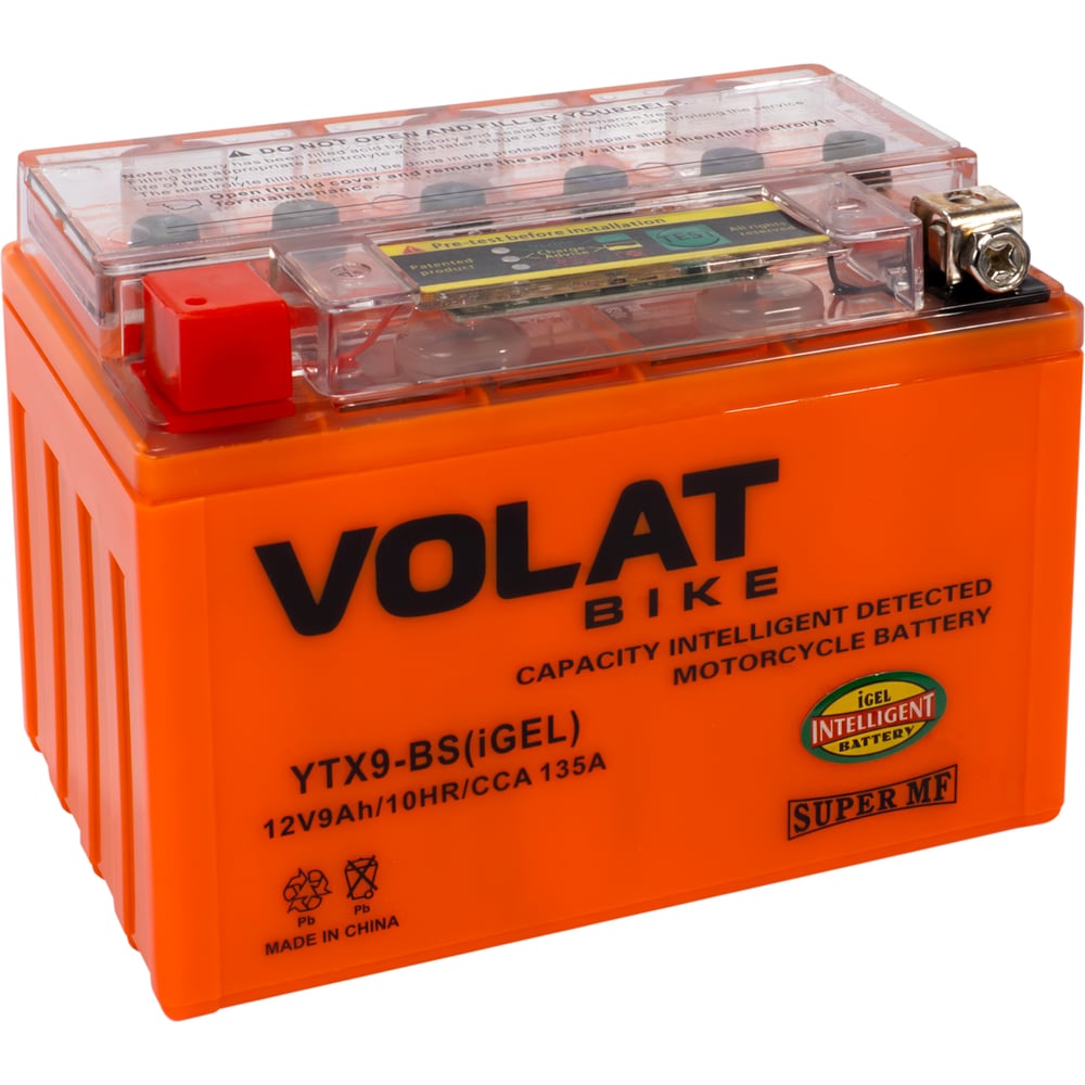 Изображение товара Аккумуляторная батарея VOLAT YTX9-BS(iGEL) 9Ah GEL для мотоциклов и скутеров