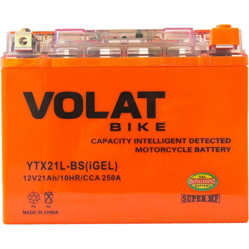 Изображение товара Аккумуляторная батарея VOLAT YTX21L-BS(iGEL) R+ 21Ah для техники