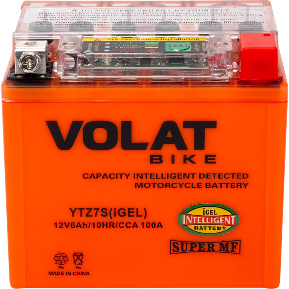 Изображение товара Аккумуляторная батарея VOLAT 6Ah YTZ7S(iGEL) R+ свинцово-кислотная ГЕЛЬ
