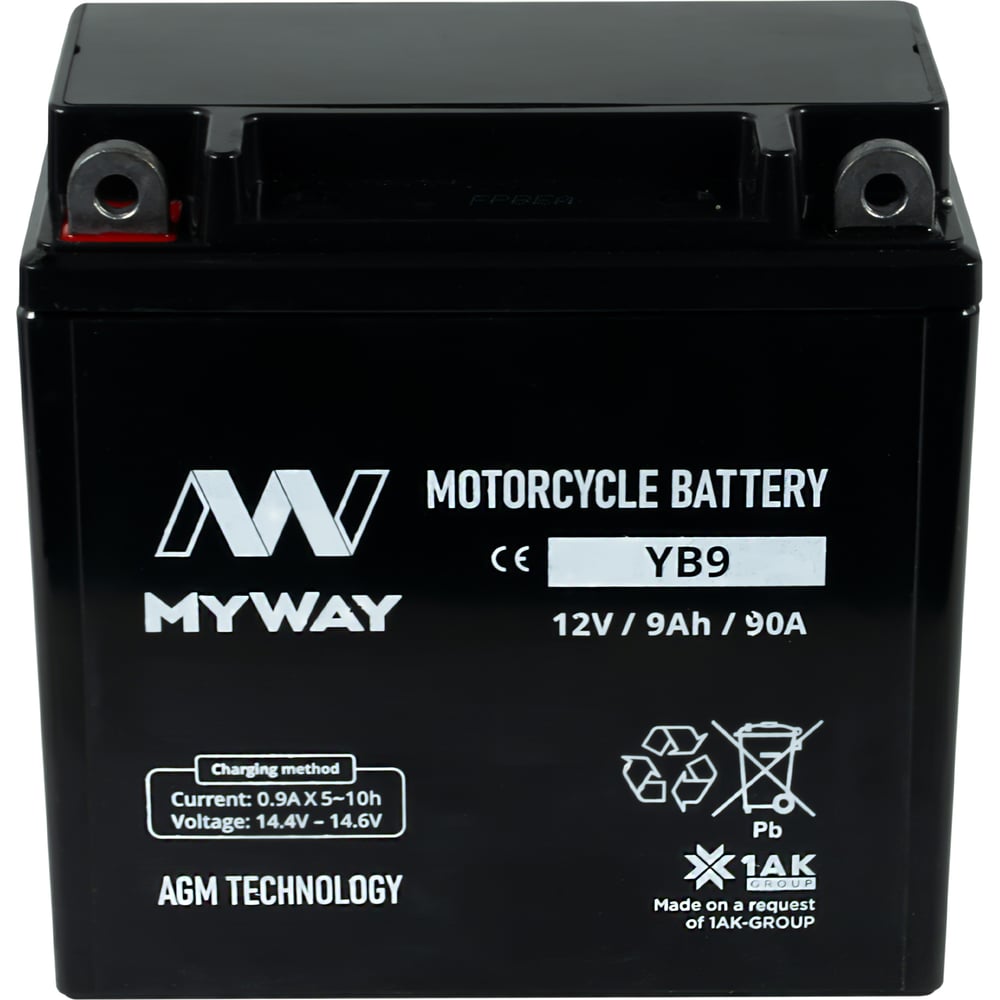 Изображение товара Аккумуляторная батарея MYWAY BIKE YB9 для мотоциклов и электровелосипедов