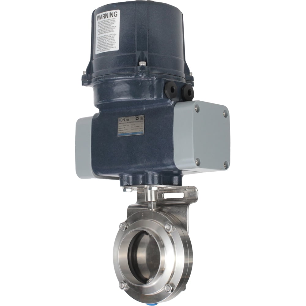 Изображение товара Затвор DN.ru дисковый кламповый Ду50 с электроприводом 220В