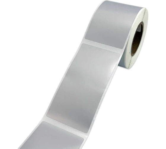 Изображение товара Этикетка МАРКЕРПРОМ LAB-T-50x100-816-1-0,2(40) серебристый полиэстер стойкий матовый с усил. клеем, 50х100мм, в рулоне 200шт, втулка 40мм (совместима с NPT-50х100) mpr02187