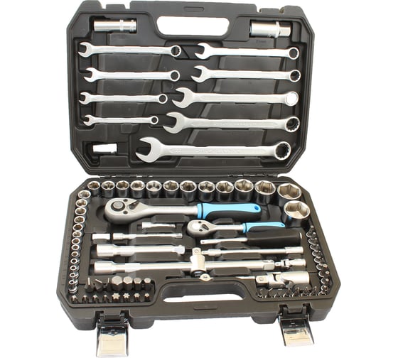 Изображение товара Набор 82 предмета JS-B5082M торцевые головки 1/4-1/2, ключи, вставки CrV в кейсе CNIC 76380
