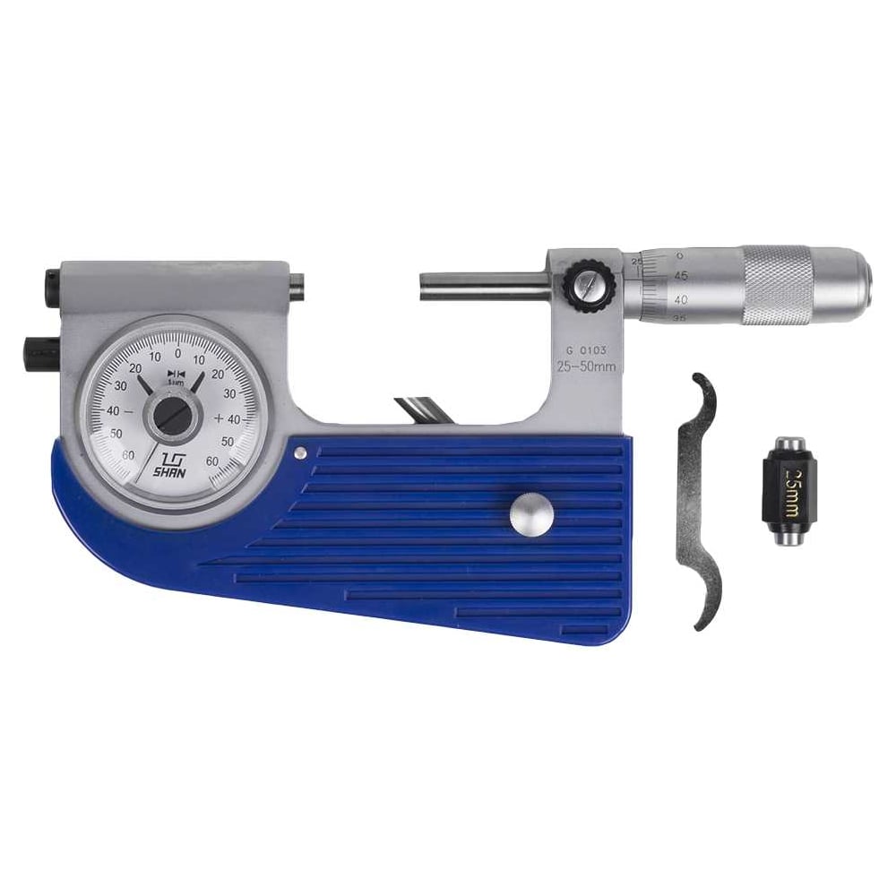 Изображение товара Микрометр рычажный SHAN МР-50 0.001 с поверкой для точных измерений