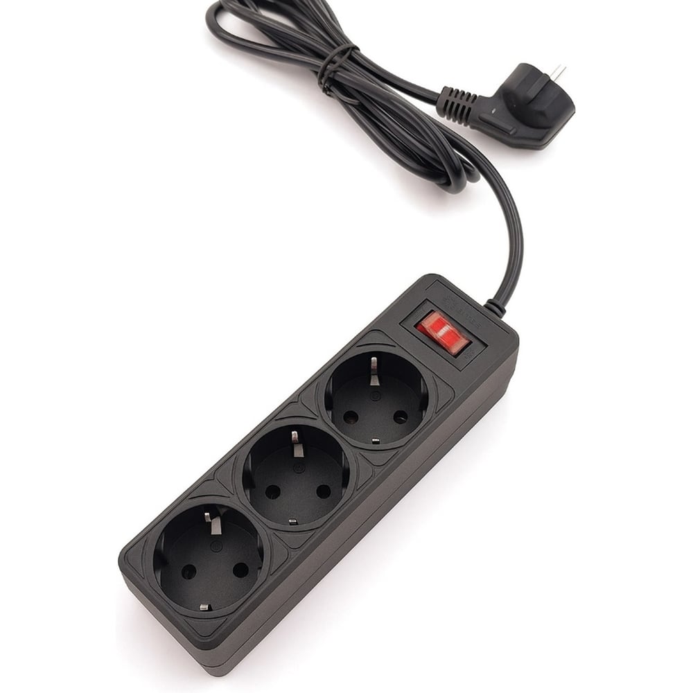 Изображение товара Сетевой фильтр 5bites GARDA 3S 3 розетки 220 В предохранитель черный