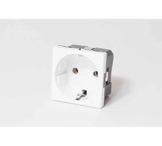 Изображение товара Розетка электрическая SPL 2К+З со шторками, с безвинтовым зажимом (белый), 1 шт. 200075