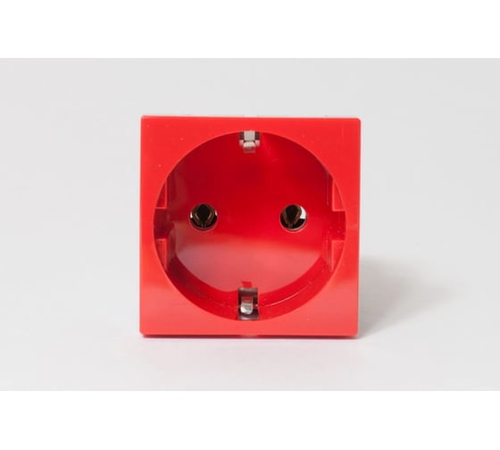 Изображение товара Розетка электрическая SPL 2К+З, с защитными шторками, красный, 1 шт. 200077