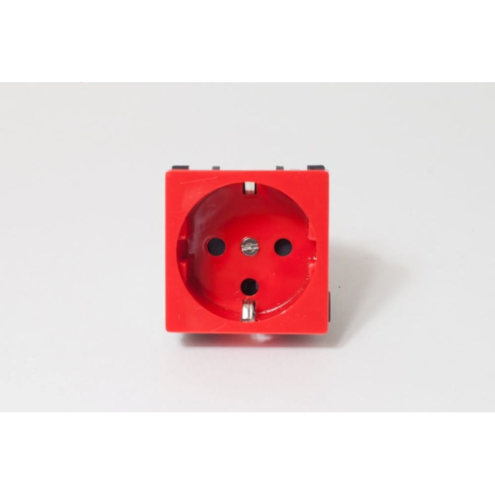 Изображение товара Электрическая розетка SPL 2К+З с защитными шторками красная 1 шт
