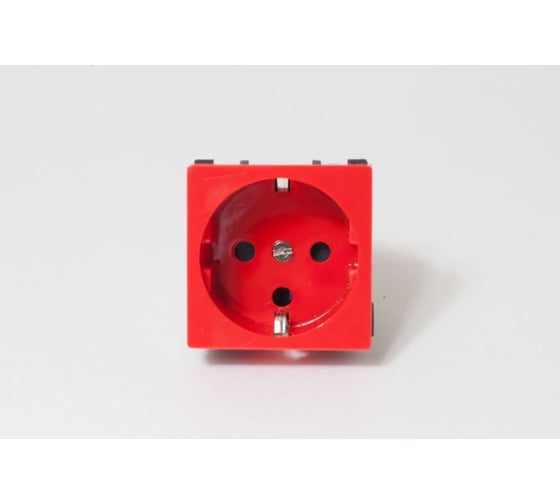 Изображение товара Розетка электрическая SPL 2К+З, с защитными шторками, с механической блокировкой, красный, 1 шт. 200071