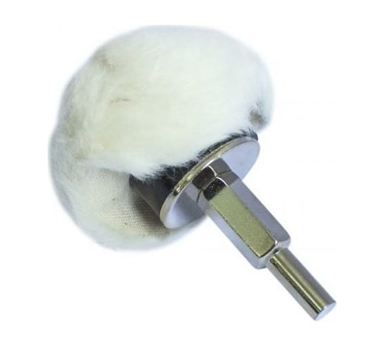 Изображение товара Насадка полировальная хлопковая полусфера на дрель (50 мм; хвостовик 6 мм) в блистере Forsage 49138 F-PSP50M