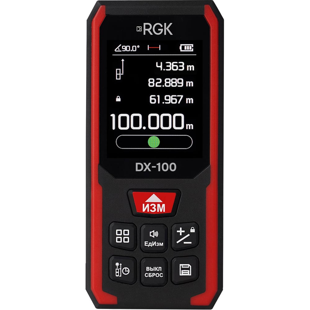 Изображение товара Лазерный дальномер RGK DX-100 для точных измерений расстояний и площадей