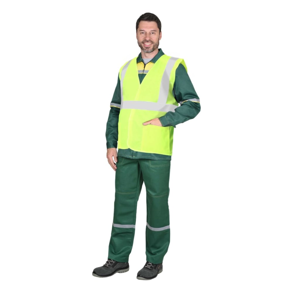 Изображение товара Жилет сигнальный СИРИУС кл 2, 3 СОП из синтетической ткани лимонный R3XL