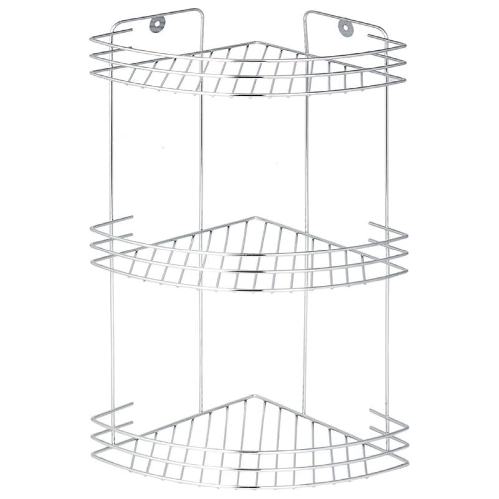 Изображение товара Настенная угловая полка Delphinium 3 яруса хром металл классика