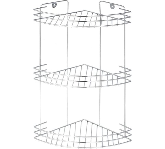 Изображение товара Полка настенная Delphinium 3-ярусная угловая W2672C, хром 101025