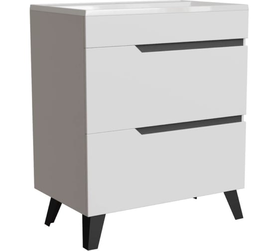 Изображение товара Тумба для ванной MIXLINE ОРИОН-70 2 ящика белый/графит под рак.ЛАЙН 70 мебельный ПВХ 557279