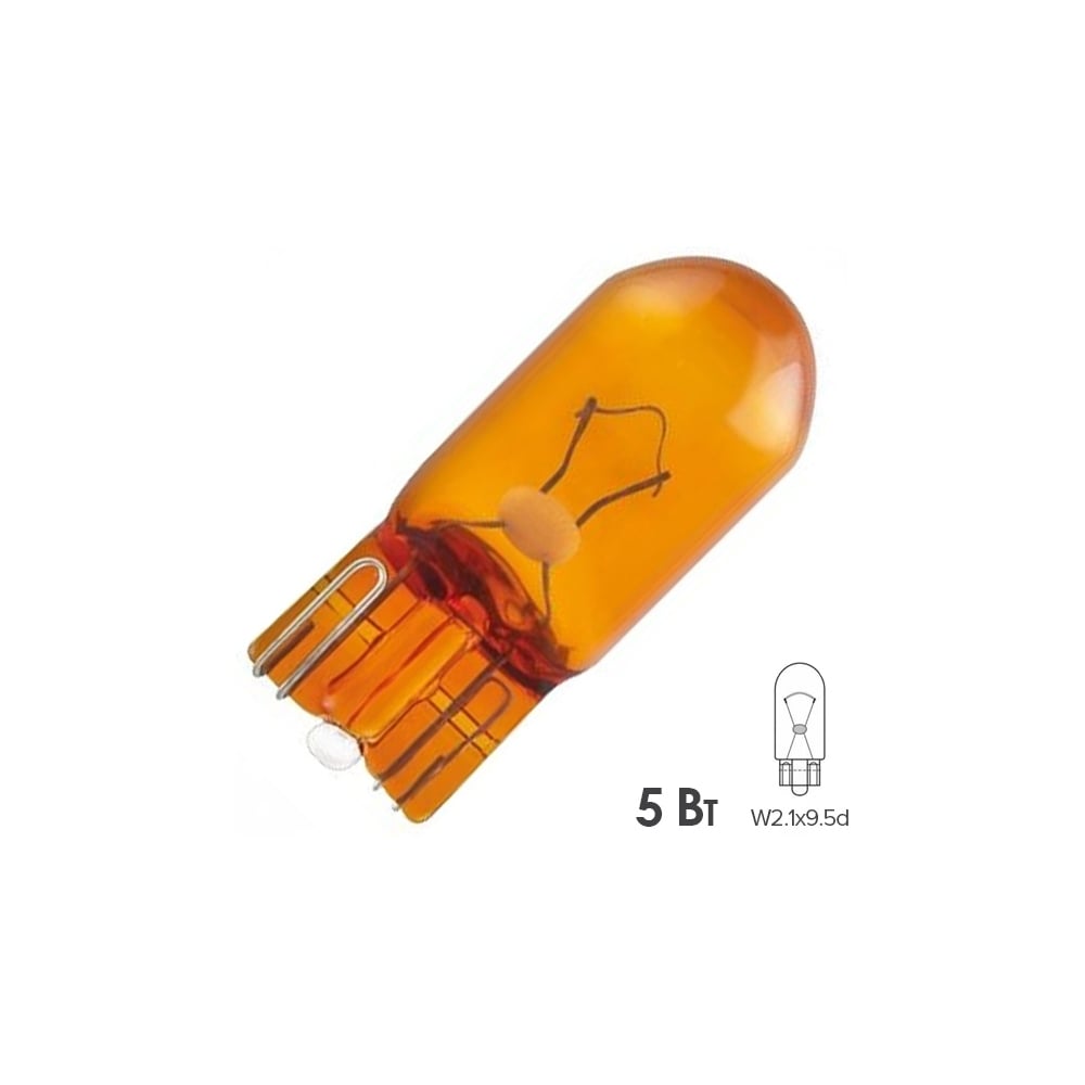 Изображение товара Автомобильная лампа WY5W 5W ORANGE 12V PHILIPS с цоколем W2.1x9.5d, 10 шт