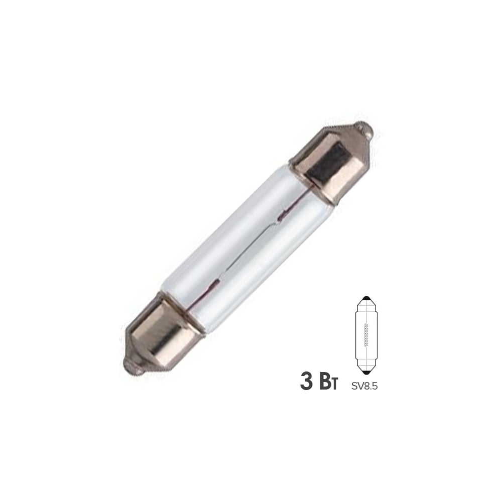 Изображение товара Лампа PHILIPS T6.2*27 3W 12V SV6 для автомобиля 10 шт