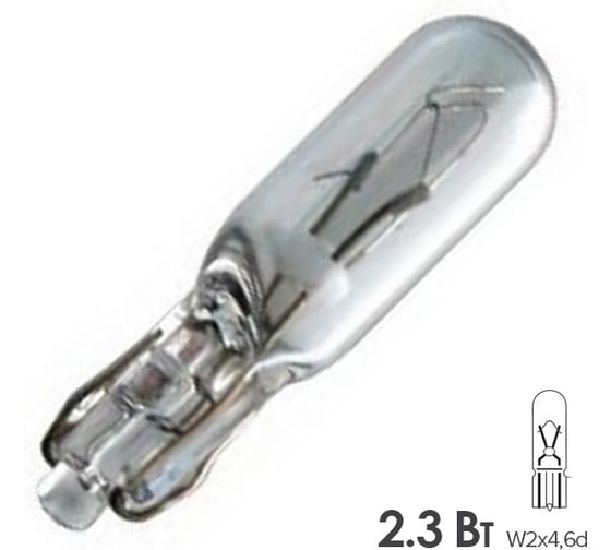 Изображение товара Лампа PHILIPS W2,3W 2,3W (W2x4,6d) 12v, 10шт 12061CP