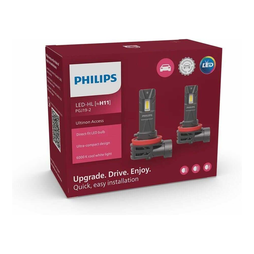 Изображение товара Лампа PHILIPS H11 13W 6000K LED для автомобиля комплект 2 шт