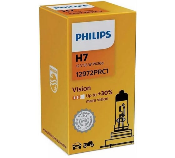 Изображение товара Лампа PHILIPS H7 55W (PX26d) 12v 12972PRC1 (CN)