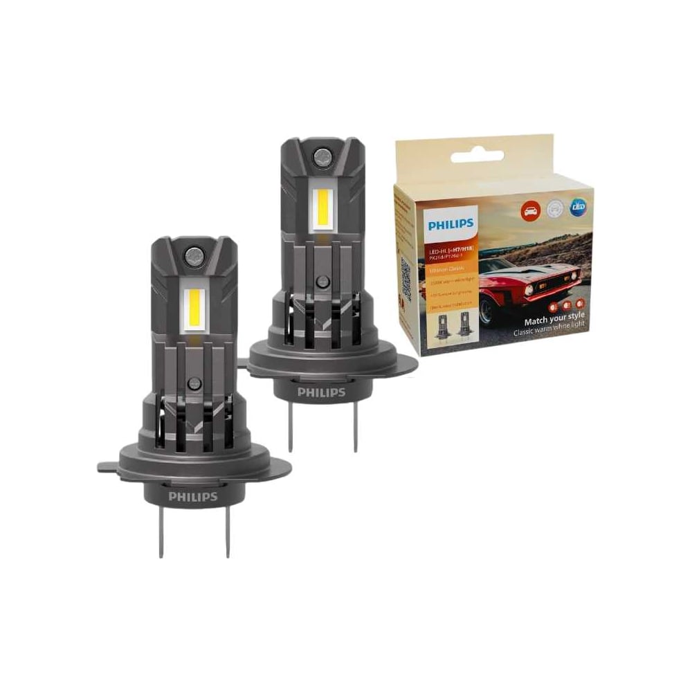 Изображение товара Лампа PHILIPS H7 16W PX26d 12v 3500K Ultinon Access LED 2шт