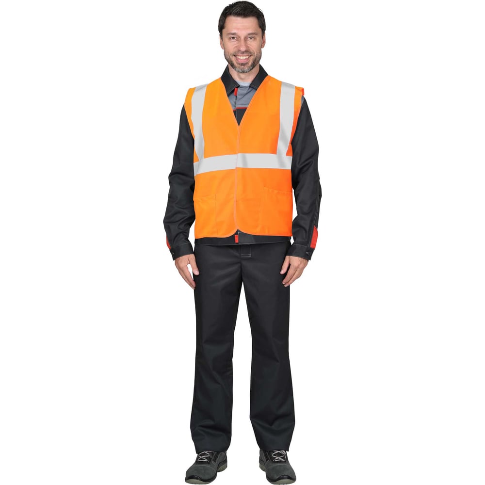 Изображение товара Жилет сигнальный СИРИУС кл.2 3 СОП оранжевый 2XL 182-188 см