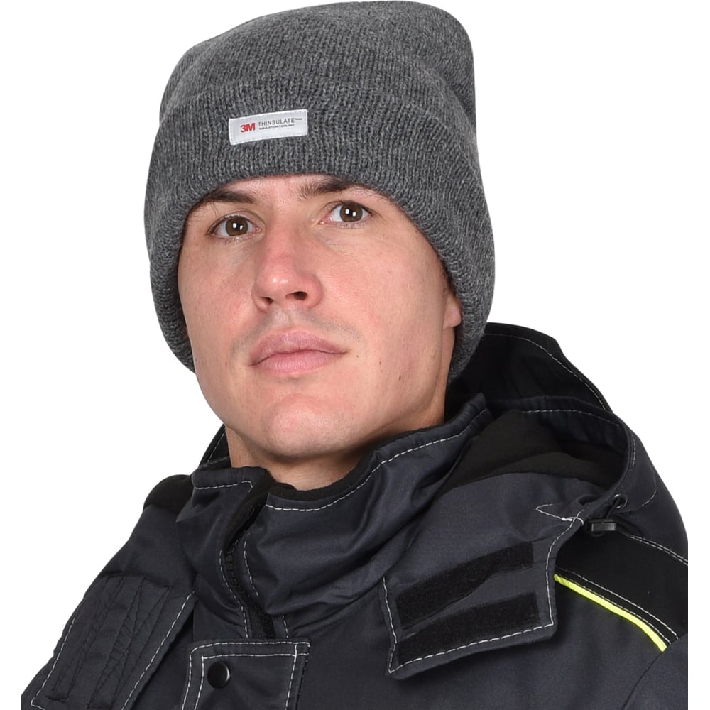 Изображение товара Шапка СИРИУС трикотажная серая Юка с утеплителем Тинсулейт(х12х120) 156562
